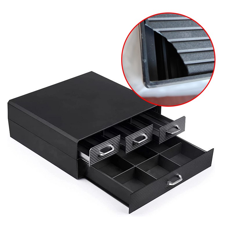 Organizator capsule cafea, 4 sertare depozitare, 2 nivele, negru, RESIGILAT - imagine 11